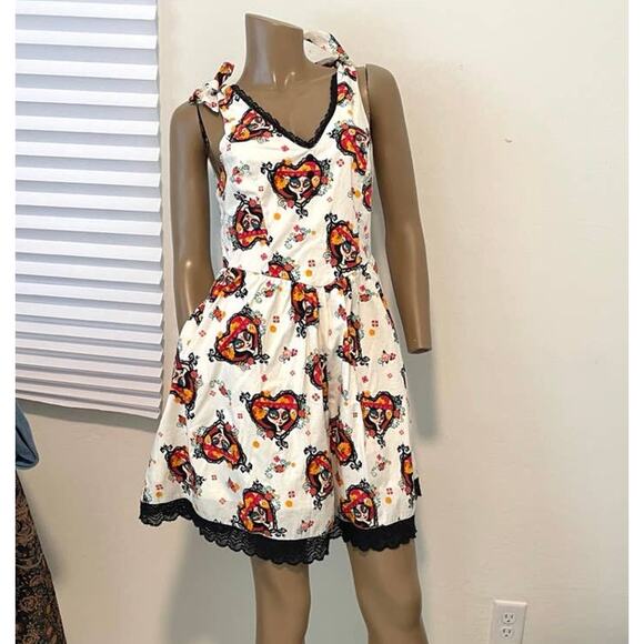 Hot topic The Book Of Life La Muerte print fit and flare dress medium D3 4940 - Picture 11 of 13